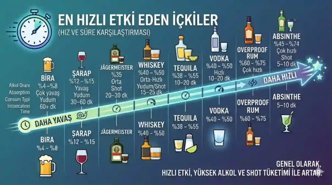 En Hızlı Etki Eden İçkiler Hız Karşılaştırması