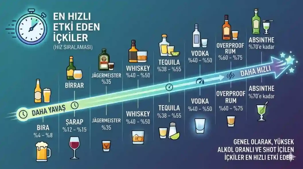 En Hızlı Sarhoş Eden İçkiler