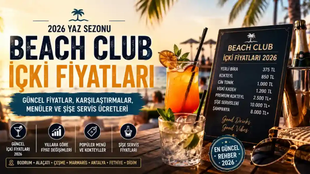 Güncel Beach Club İçki Fiyatları