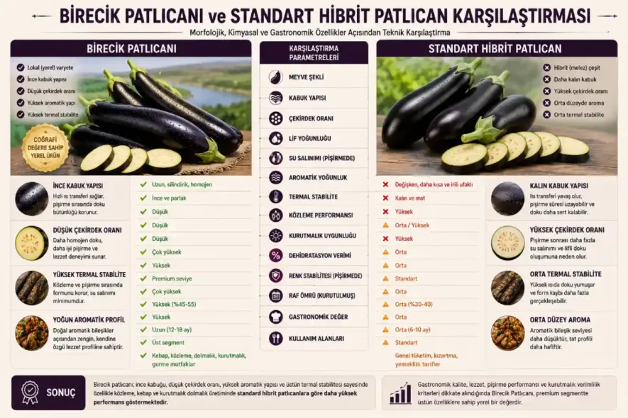 Birecik Patlıcanı ve Standart Hibrit Patlıcan Karşılaştırması