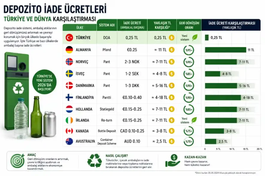 Dünyada Depozito İade Ücretleri Ne Kadar?