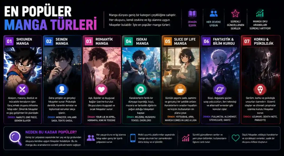 En Popüler Manga Türleri