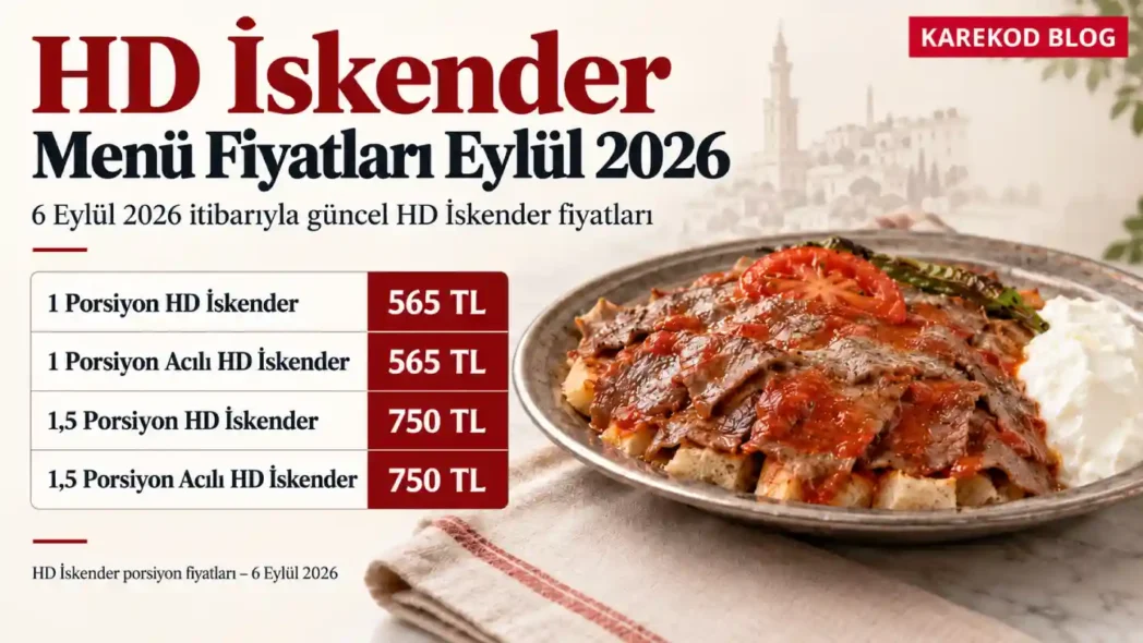 HD İskender Menü Fiyatları