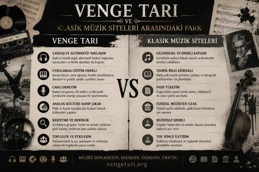 Venge Tari ve Klasik Müzik Siteleri Arasındaki Fark