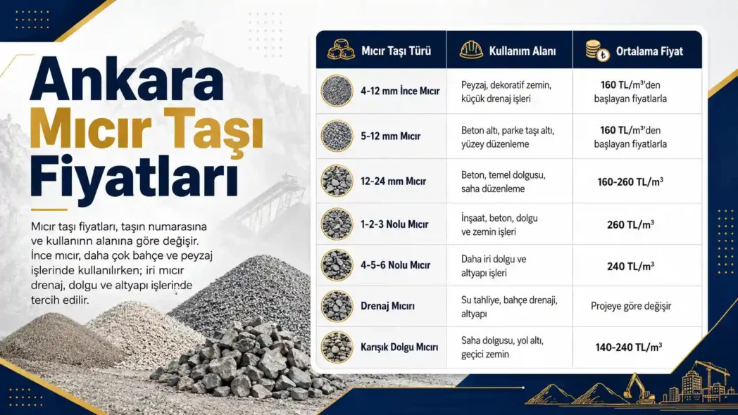 Ankara Mıcır Taşı Fiyatları