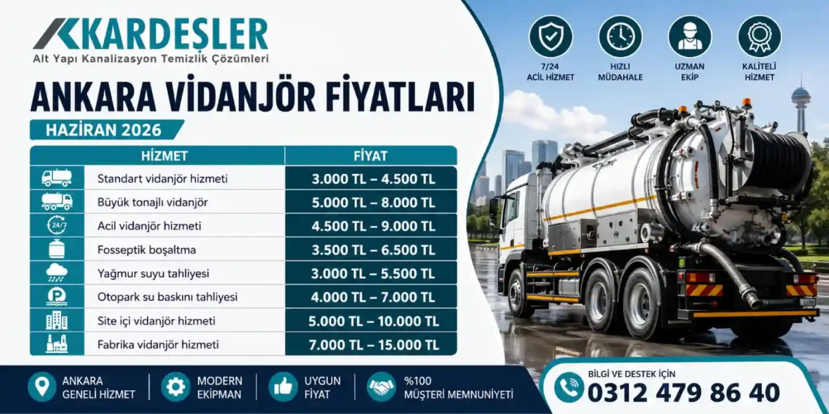 Güncel Ankara Vidanjör Fiyatları