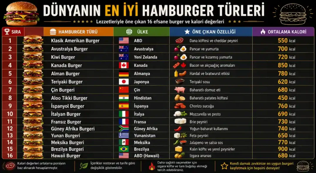 Dünyanın En İyi Hamburger Türleri