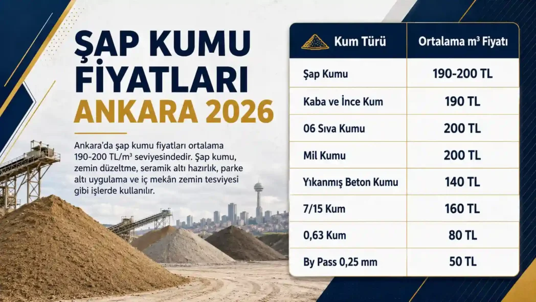 Şap Kumu Fiyatları Ankara 2026