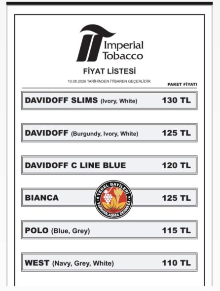 Imperial Tobacco fiyat listesi