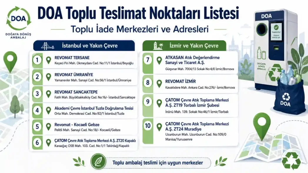 DOA Toplu Teslimat Noktaları
