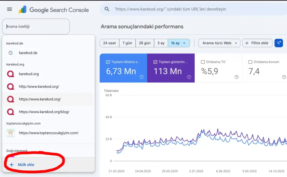 Sosyal Medya Hesapları Google Search Console’a Bağlama
