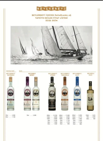 Beylerbeyi Rakı Fiyat Listesi