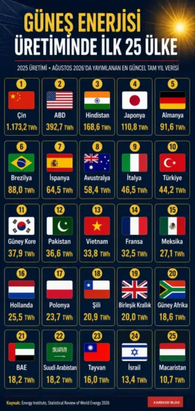 En Çok Güneş Enerjisi Üreten Ülkeler