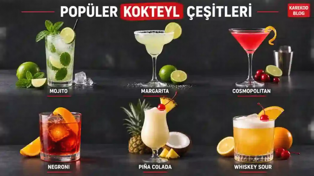 Popüler kokteyl çeşitleri ve isimleri