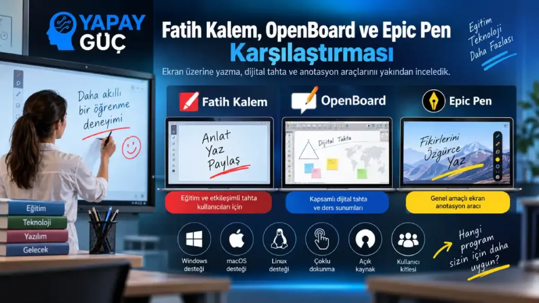Araştırma: Fatih Kalem, OpenBoard ve Epic Pen Arasındaki Teknik Farklar