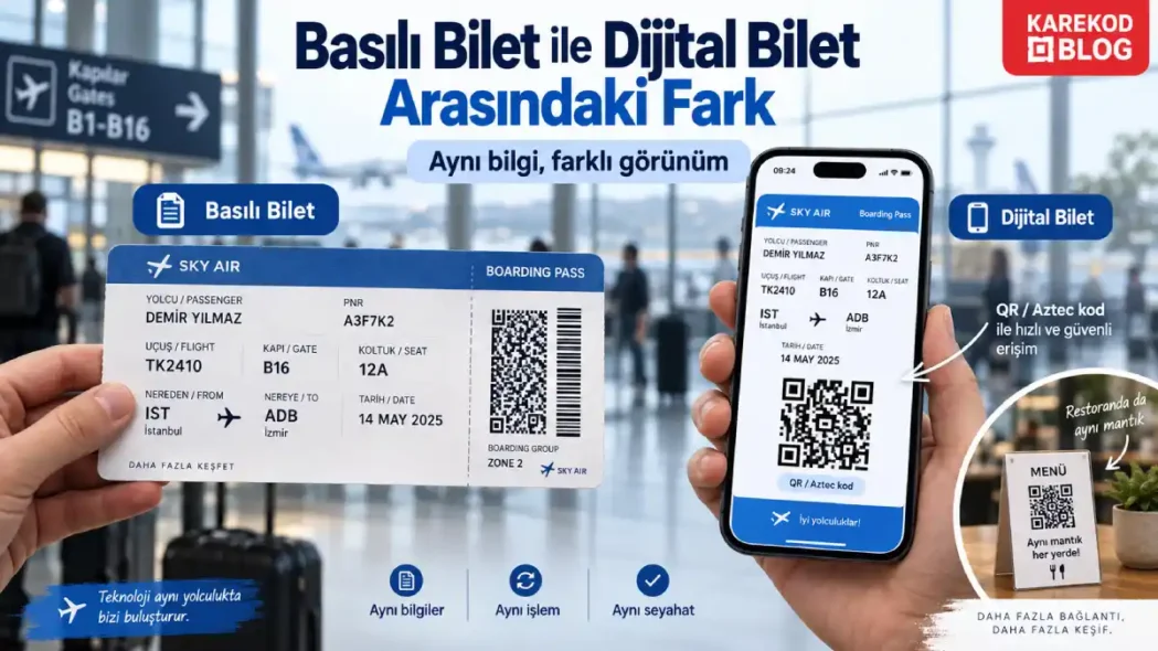 Basılı bilet ile dijital bilet arasındaki fark