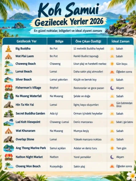 Koh Samui Gezilecek Yerler