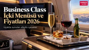 Business Class içki menüsü