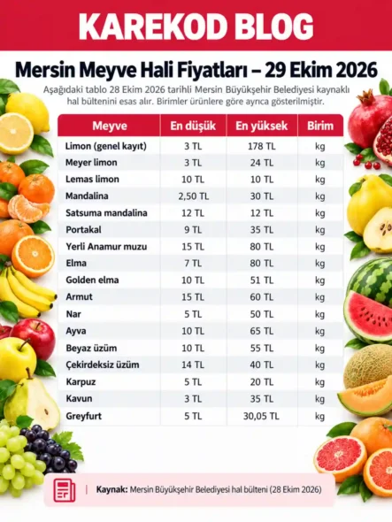 Mersin Meyve Hali Fiyatları