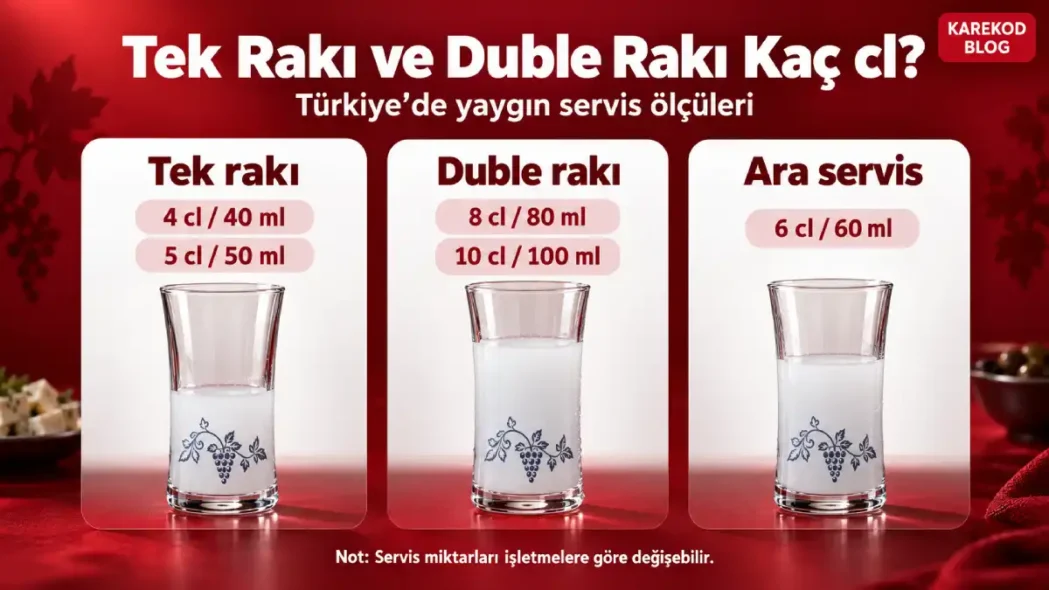 Tek ve Duble Rakı Servis Ölçüleri