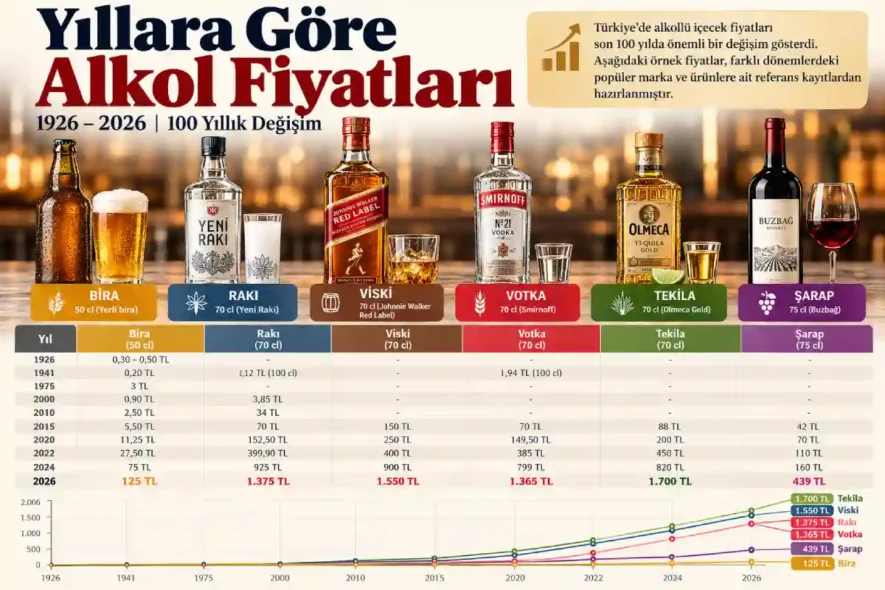 Yıllara Göre Alkol Fiyatları